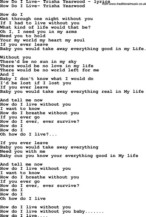 lyrics how do i live